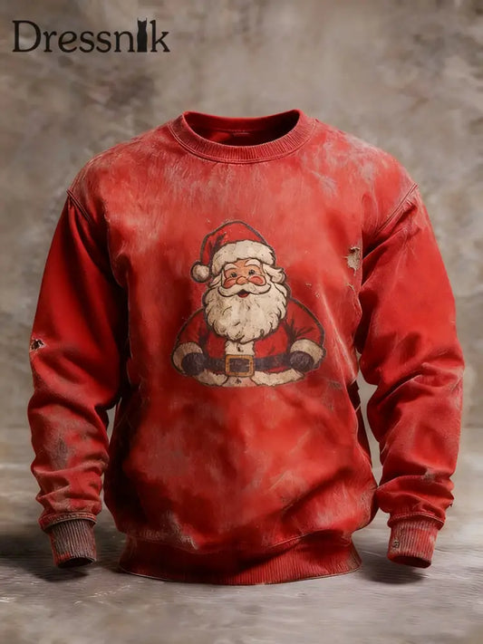 Herren Vintage Weihnachts mann Sweatshirt Rot / S
