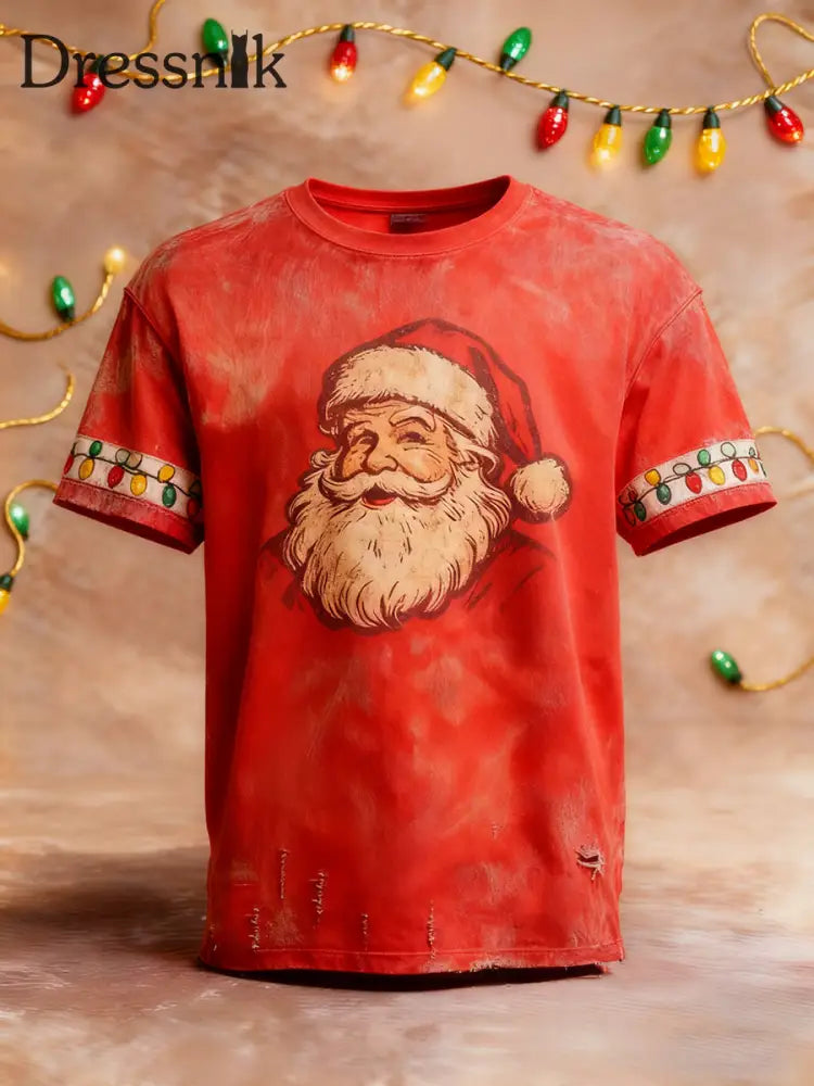Herren Vintage Weihnachts T-Shirt Rot / S