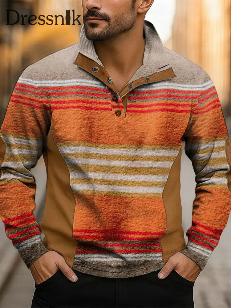 Herren Vintage Western bedrucktes Casual Sweatshirt als bild / S