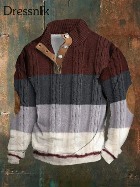 Herren Vintage Western bedrucktes Casual Sweatshirt als bild / S