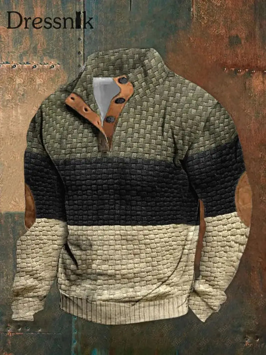 Herren Vintage Western bedrucktes Casual Sweatshirt als bild / S