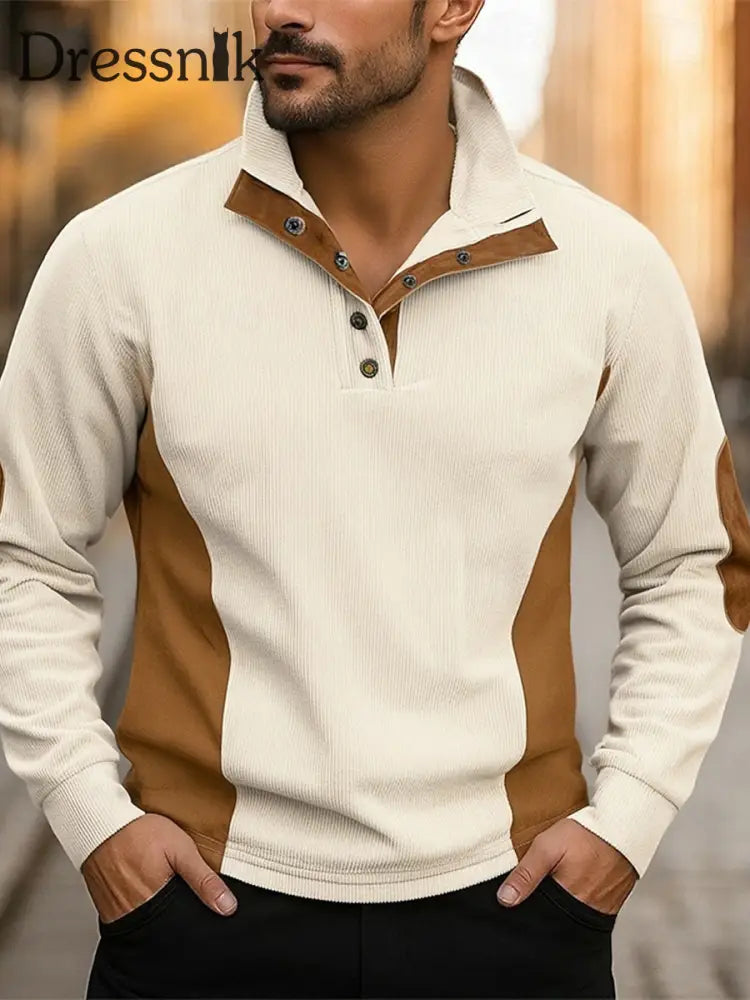 Herren Vintage Western bedrucktes Casual Sweatshirt Aprikose / S