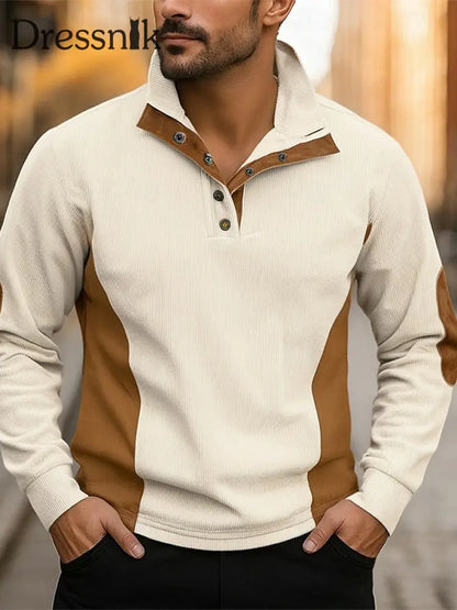 Herren Vintage Western bedrucktes Casual Sweatshirt Aprikose / S