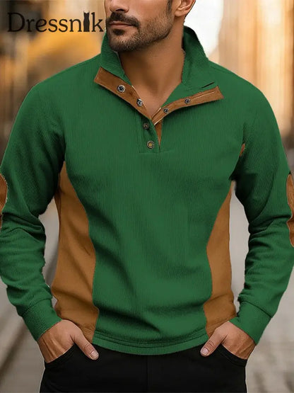 Herren Vintage Western bedrucktes Casual Sweatshirt Grün / S