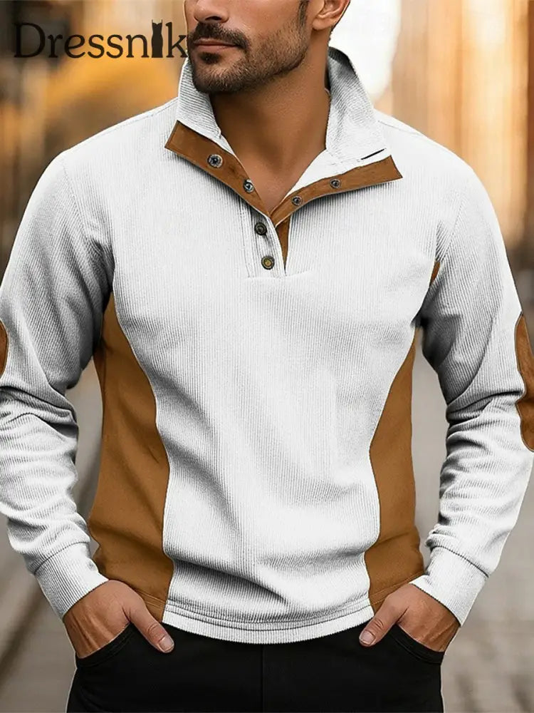 Herren Vintage Western bedrucktes Casual Sweatshirt Weiß / S