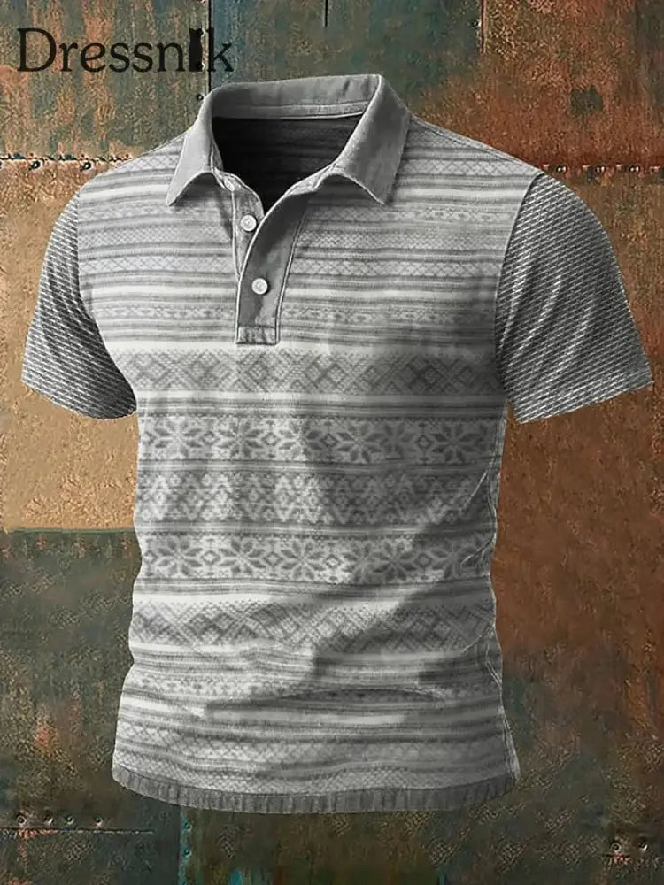 Herren Vintage Western bedrucktes Freizeit hemd als bild / S