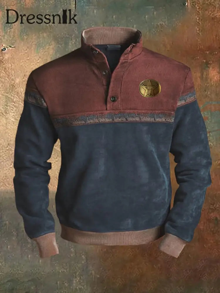 Herren Vintage Western Bullhead Logo Sweatshirt als bild / S