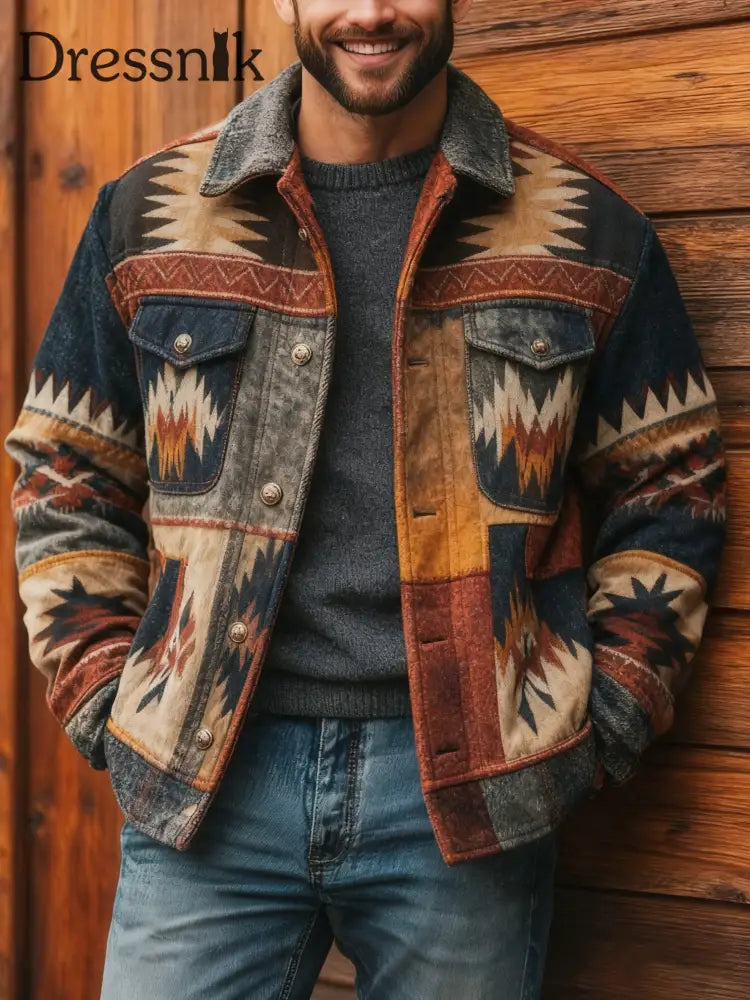 Herren Vintage Western Freizeit jacke als bild / S