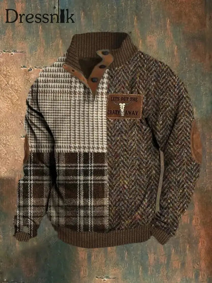 Herren Vintage Western Lassen Sie uns das verrückte bedruckte Freizeit-Sweatshirt wegstecken A / S