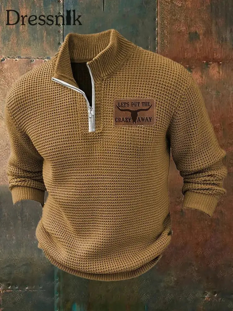 Herren Vintage Western Lassen Sie uns das verrückte bedruckte Freizeit-Sweatshirt wegstecken als bild / S