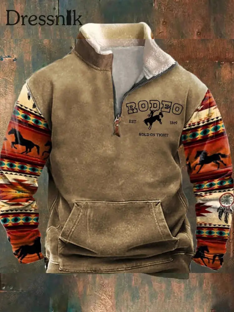 Herren Vintage Western Textured Print Henley Casual V-Ausschnitt Outdoor Dickes Top A / S
