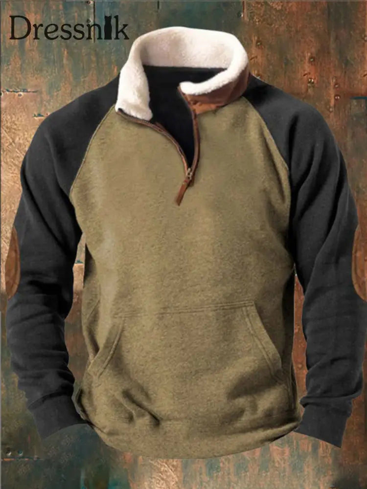 Herren Vintage Western Textured Print Henley Casual V-Ausschnitt Outdoor Dickes Top A / S