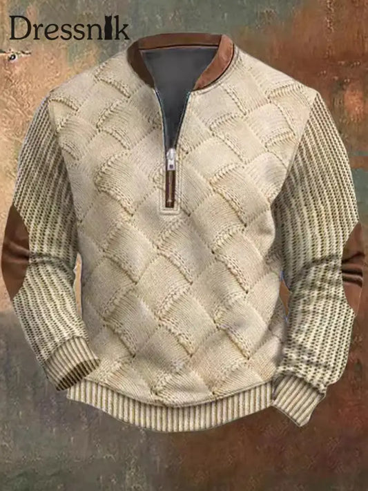 Herren Vintage Western Textured Print Henley Casual V-Ausschnitt Outdoor Dickes Top A / S
