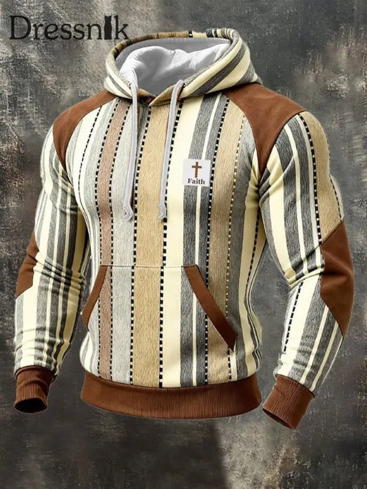 Herren Vintage Winter Western Style Bedruckter Hoodie als bild / S