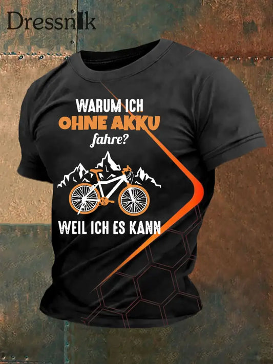 Herren Warum Ich Ohne Akku Fahre Weil Ich Es Kann T-Shirt mit kurzen Ärmeln Schwarz / S
