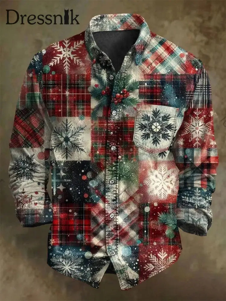 Herren Weihnachts geschäft Kunst Bedrucktes Hemd als bild / S