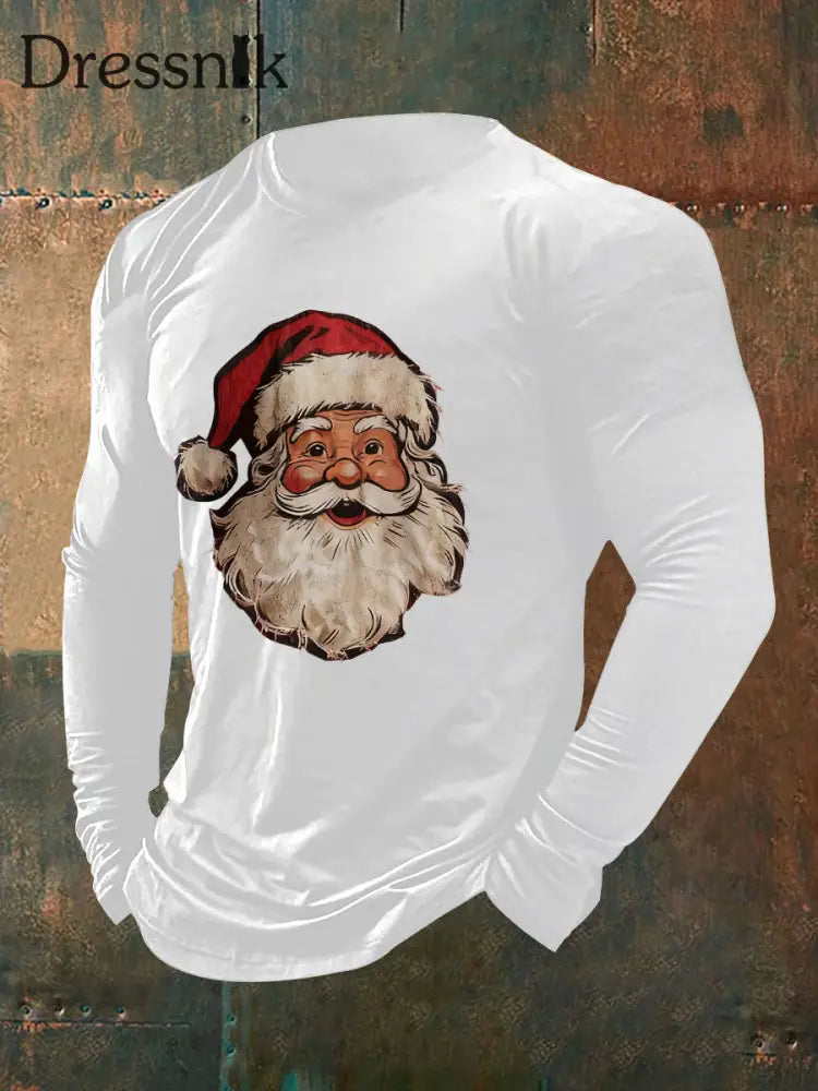 Herren Weihnachts mann Print Casual T-Shirt Weiß / S