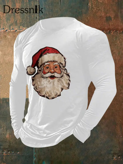 Herren Weihnachts mann Print Casual T-Shirt Weiß / S