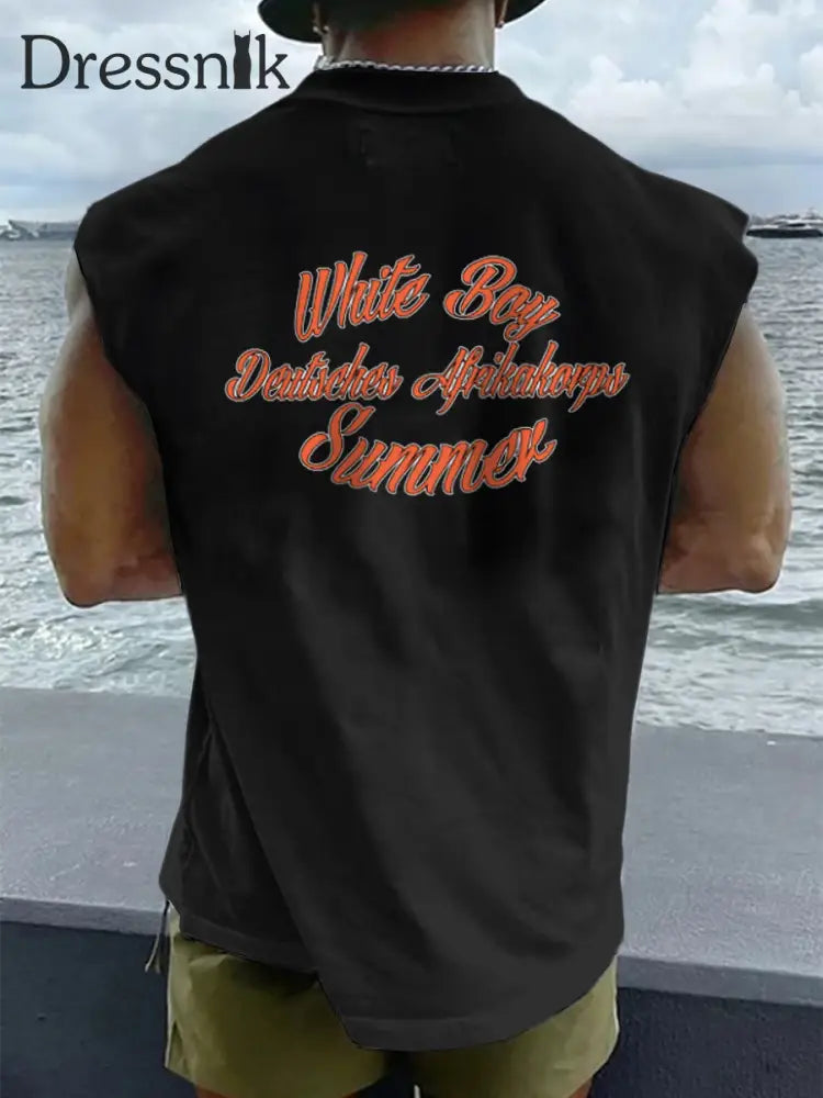 Herren Weißer Junge Sommer bedruckte Weste