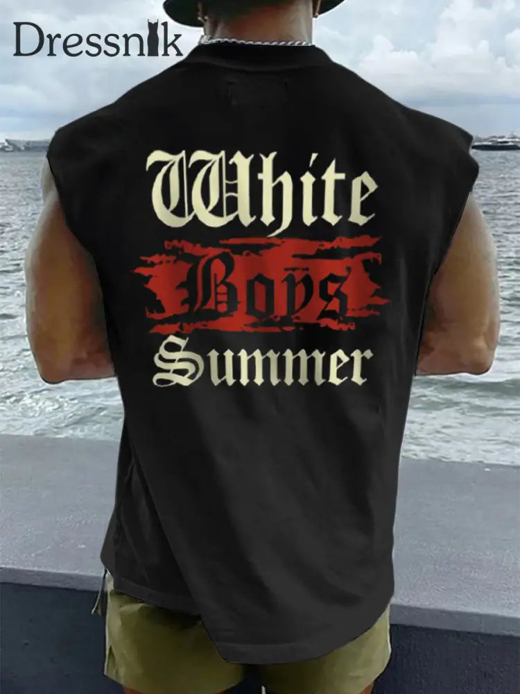 Herren Weißer Junge Sommer bedruckte Weste