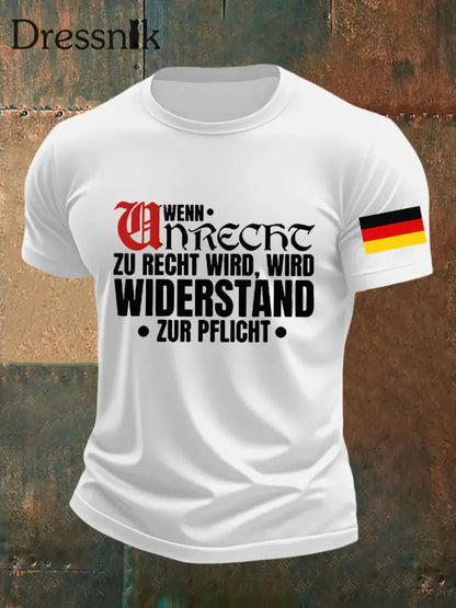 Herren Wenn Recht zu Unrecht wird bedrucktes T-Shirt Weiß / S
