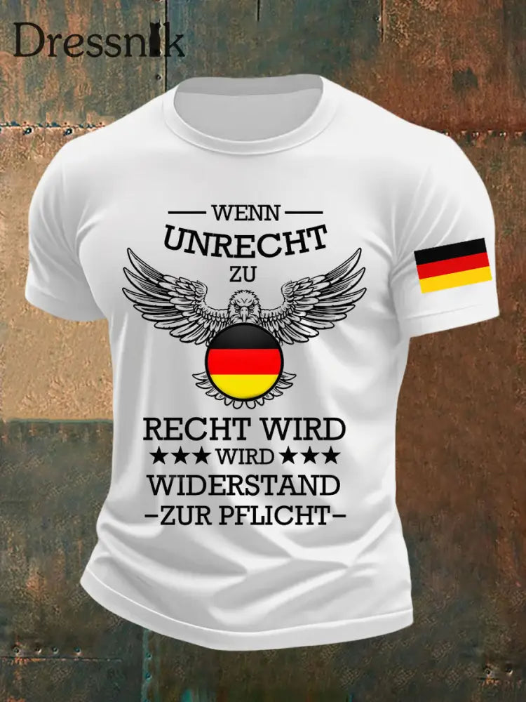 Herren Wenn Recht zu Unrecht wird bedrucktes T-Shirt Weiß / S