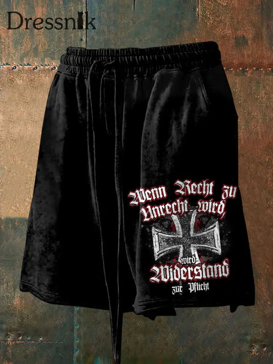 Herren Wenn Recht zu Unrecht wird Shorts Schwarz / S