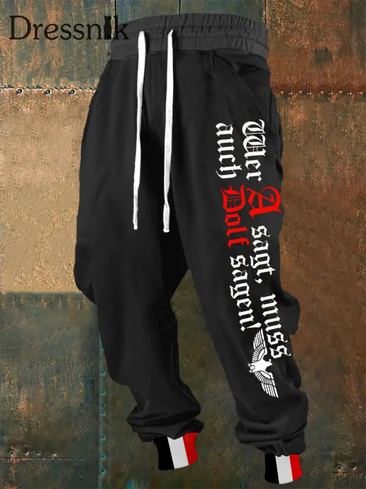 Herren Wer A Sagt Muss Auch Dolf Sagen Freizeit hosen Schwarz / S