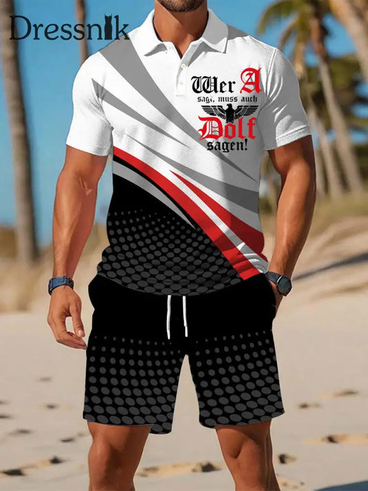 Herren Wer A Sagt Muss Auch Dolf Sagen Polo-Sets Rot / S