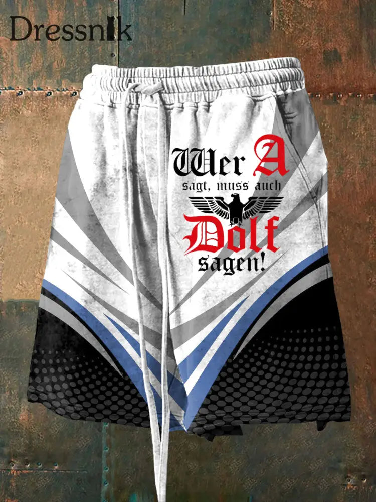 Herren Wer A sagt Muss Auch Dolf Sagen Shorts Blau / S