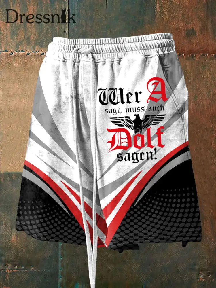 Herren Wer A sagt Muss Auch Dolf Sagen Shorts Rot / S