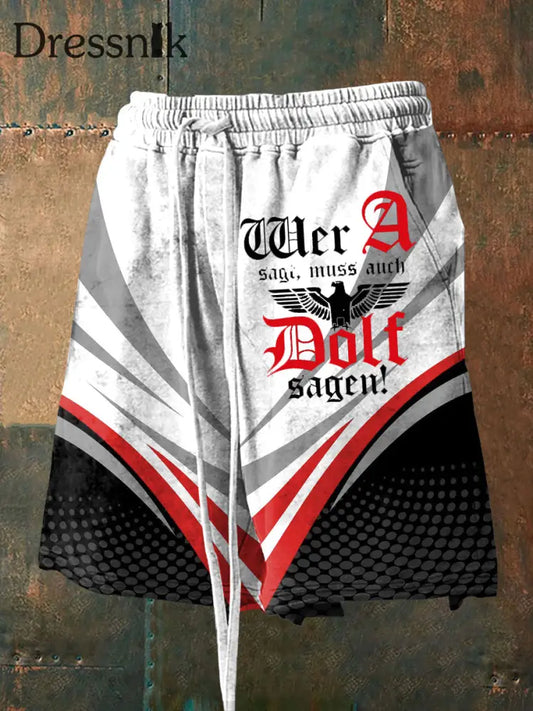 Herren Wer A sagt Muss Auch Dolf Sagen Shorts Rot / S