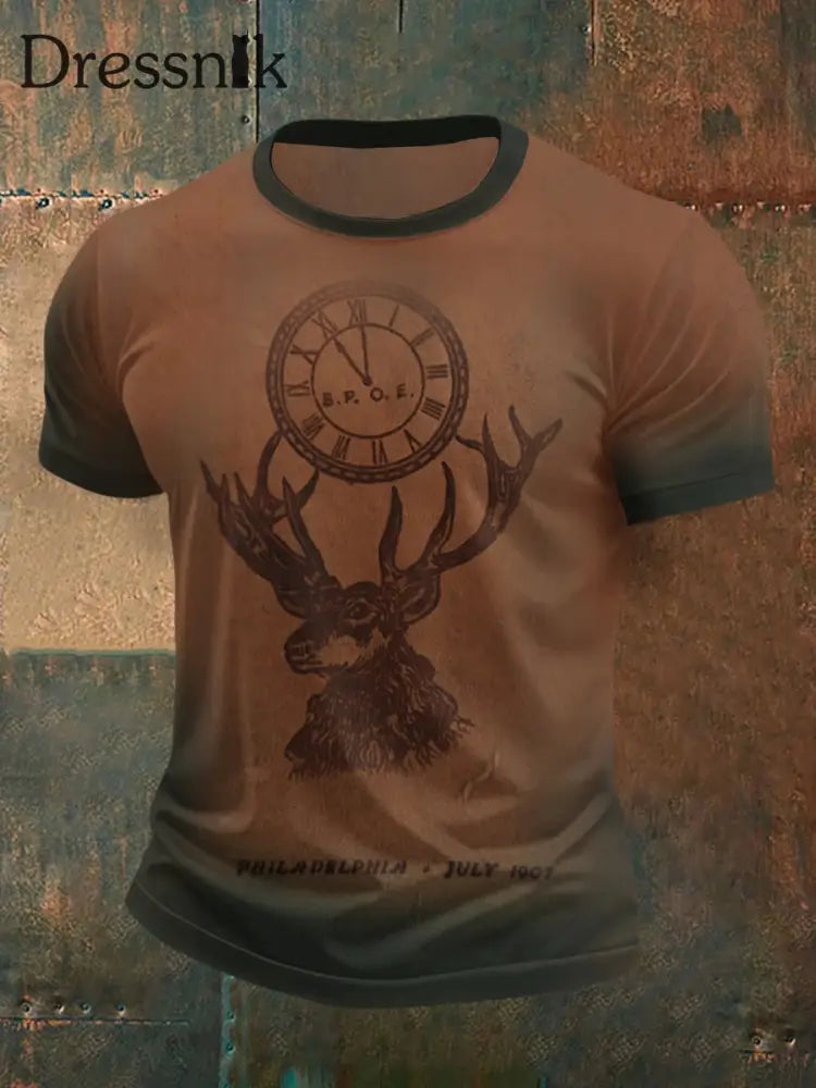 Herren Western Hunter Vintage Leder Philadelphia BPOE 1907 T Shirt als bild / S