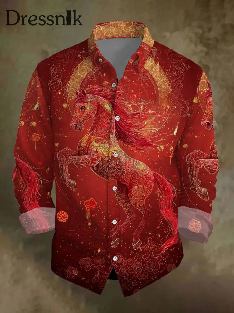 Herren Western Red Horse Top Rot / S