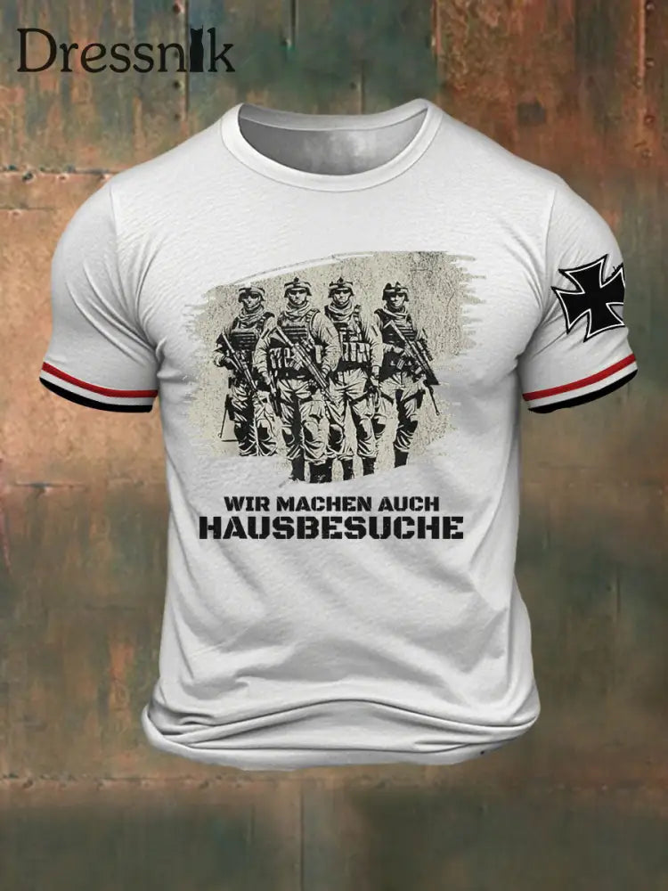 Herren Wir Machen Auch Hausbesuche Bedrucktes T-Shirt Weiß / S