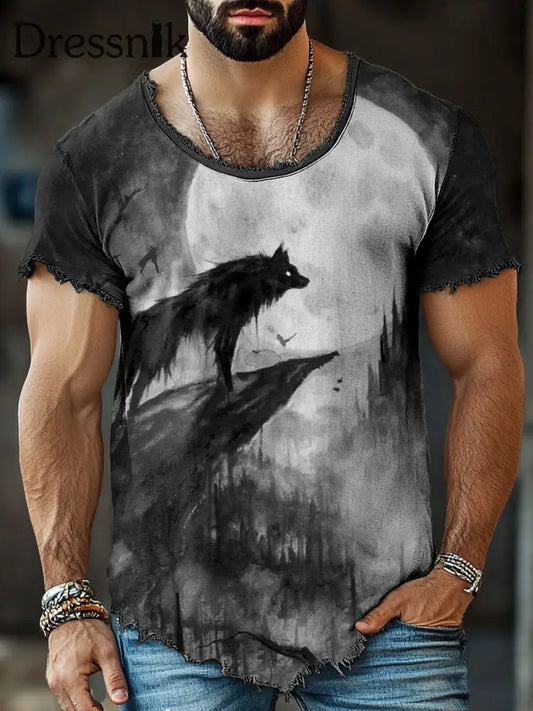 Herren Wolf Fransen T-Shirts als bild / S