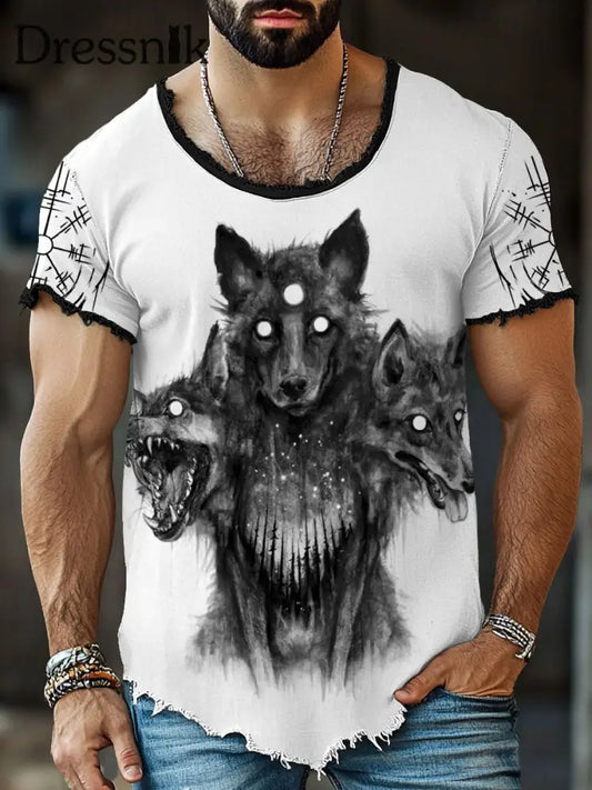 Herren Wolf Fransen T-Shirts als bild / S