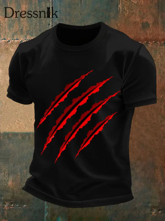 Herren Wolf Scratch T-Shirts Schwarz / S