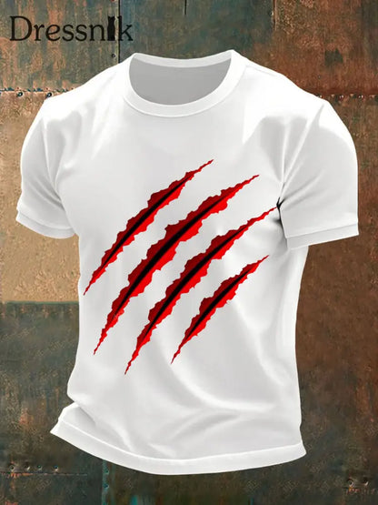 Herren Wolf Scratch T-Shirts Weiß / S
