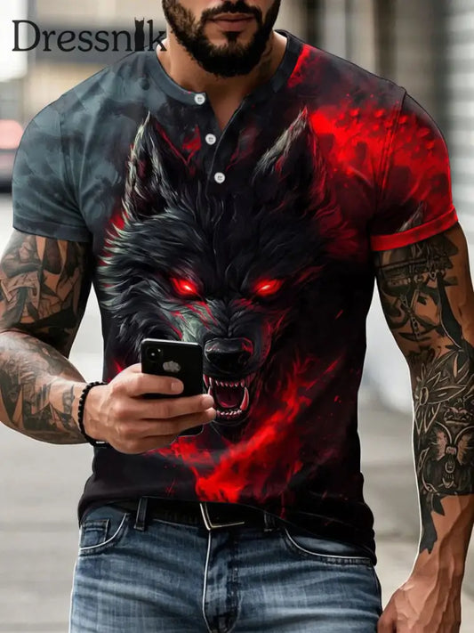 Herren Wolf T-Shirt als bild / S