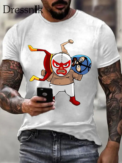 Herren Wrestling Maske T-Shirts Weiß / S