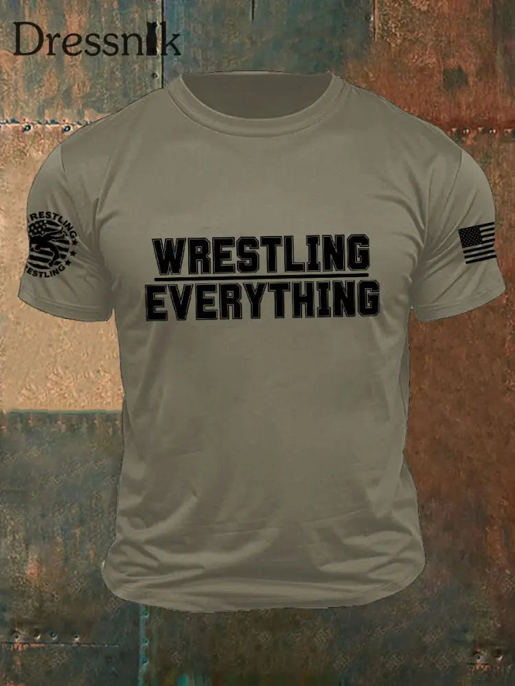 Herren-Wrestling-T-Shirts Armee grün / S