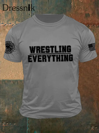 Herren-Wrestling-T-Shirts Hellgrau / S