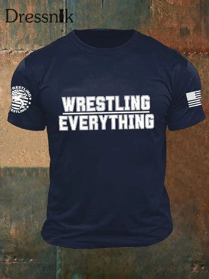 Herren-Wrestling-T-Shirts Marineblau / S