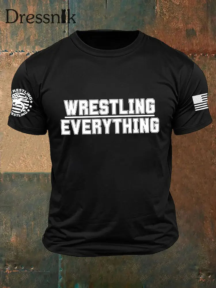 Herren-Wrestling-T-Shirts Schwarz / S