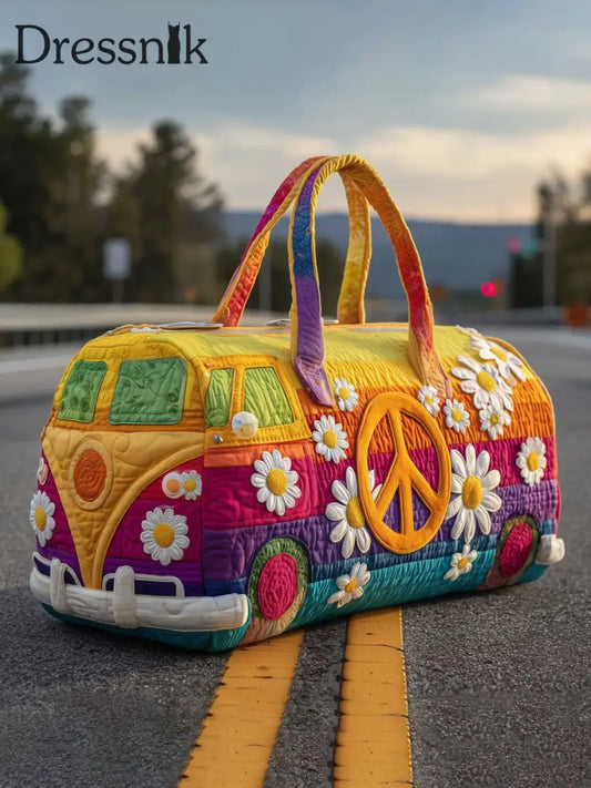 Hippie-Print-Einkaufstasche mit großer Kapazität als bild / EINS