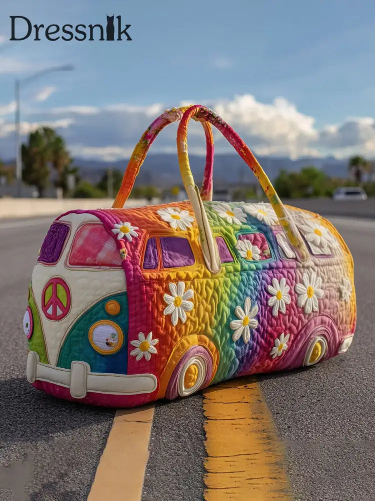 Hippie-Print-Einkaufstasche mit großer Kapazität als bild / EINS