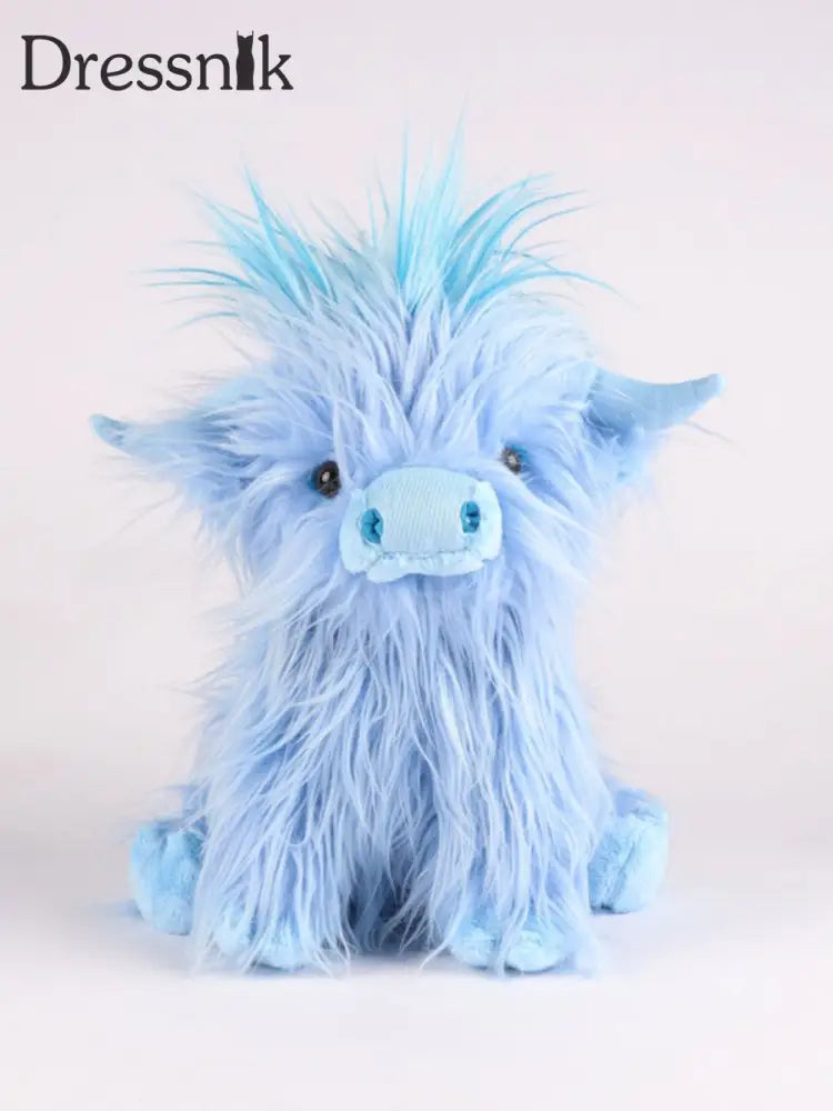 Hochland-Kuh-Plüsch-Simulation Langhaarige Kuh-Puppe Blau / EINS