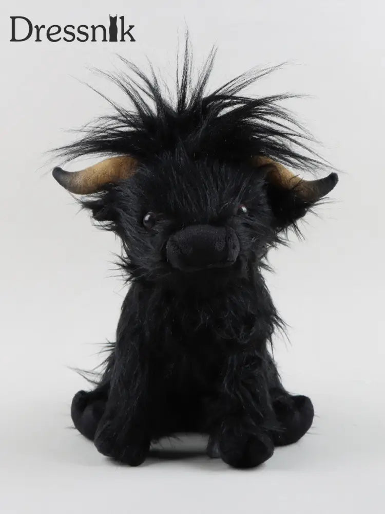 Hochland-Kuh-Plüsch-Simulation Langhaarige Kuh-Puppe Schwarz / EINS