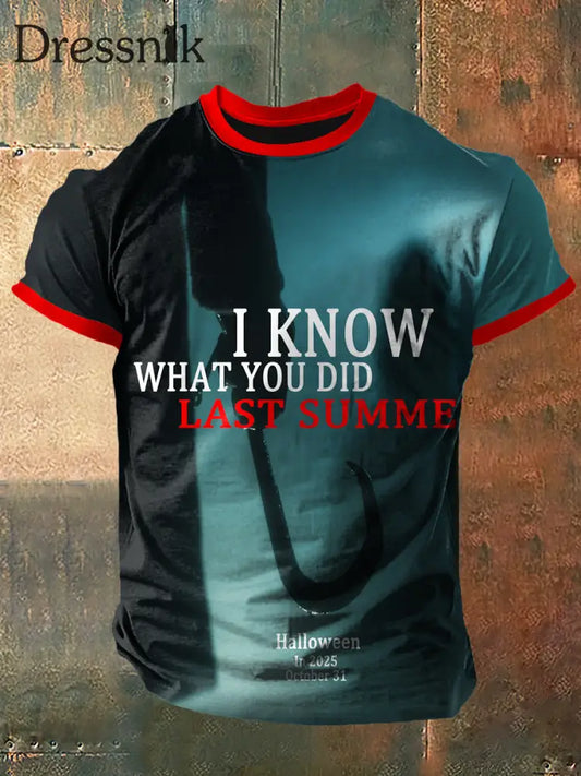 Ich weiß was Sie Vintage Mode Kurzarm T-Shirt gedruckt haben bunt / S